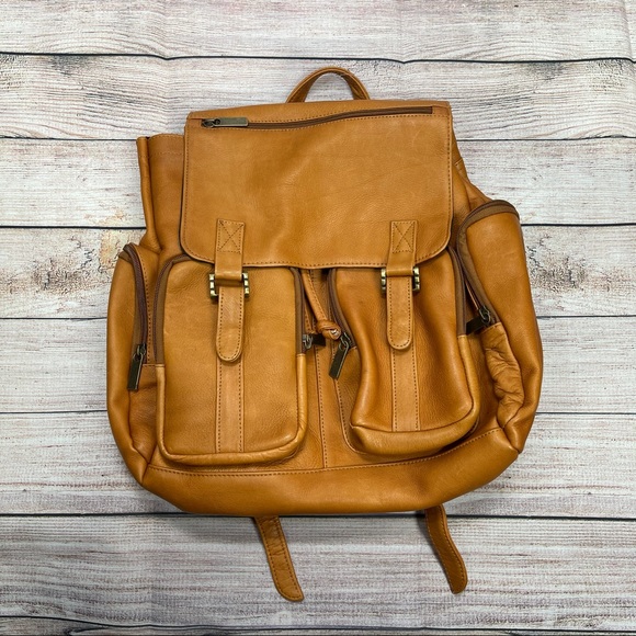 David King Leather Laptop Backpack 